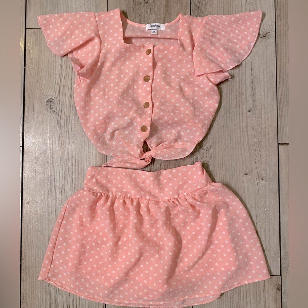 SPEECHLESS KIDS TIE TOP & SKIRT WITH ELASTIC WAISTBAND FOR STRETCH SIZE 10 GIRLS
